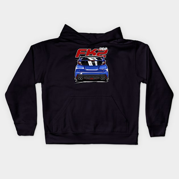 Blue Civic FK2 Type R Kids Hoodie by idrdesign